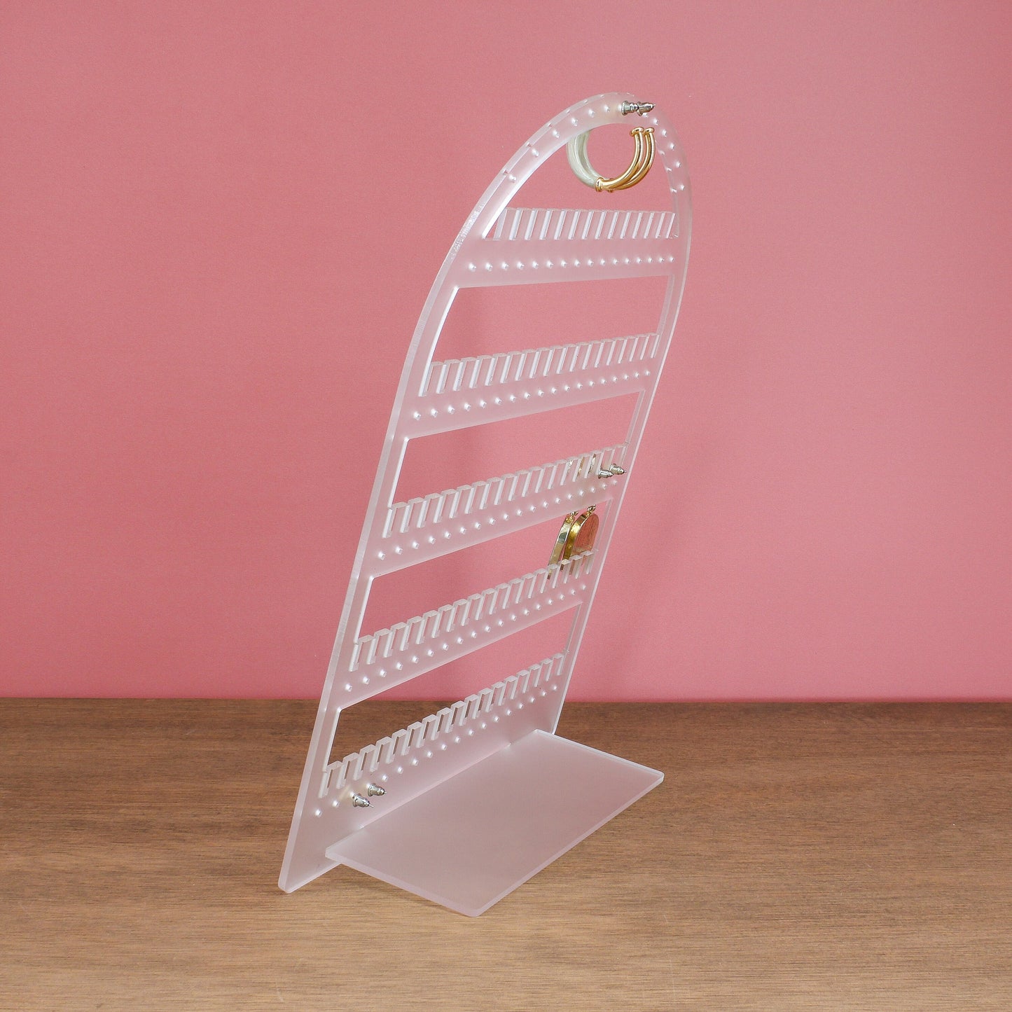 Earring Holder Plate - Frosted Arch Stud Earring Stand - Acrylic Jewellery Display
