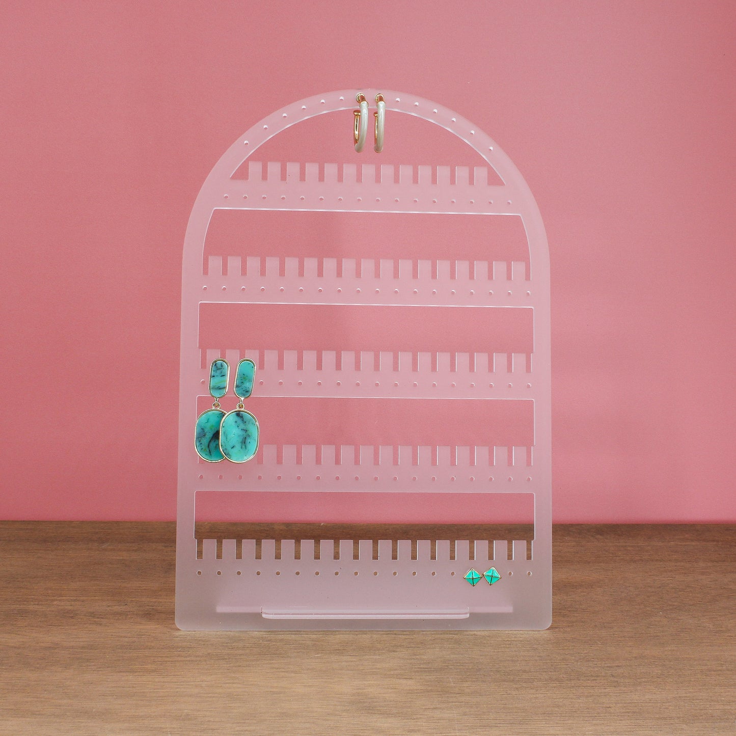 Earring Holder Plate - Frosted Arch Stud Earring Stand - Acrylic Jewellery Display
