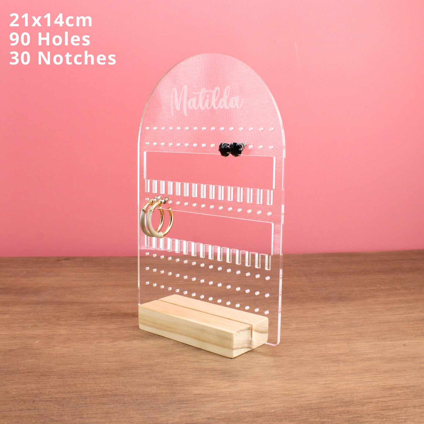 Personalised Earring Stand - Clear Custom Acrylic Jewellery Stand - Gift for her Home decor