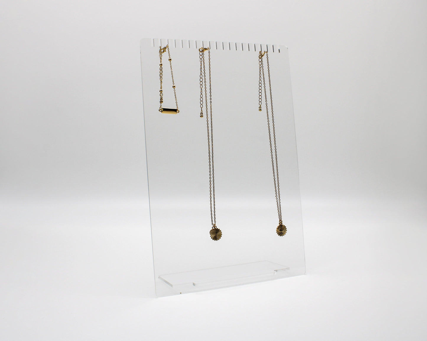Clear Acrylic Necklace Holder - Modern Jewellery Display Stand - Bracelet Organiser