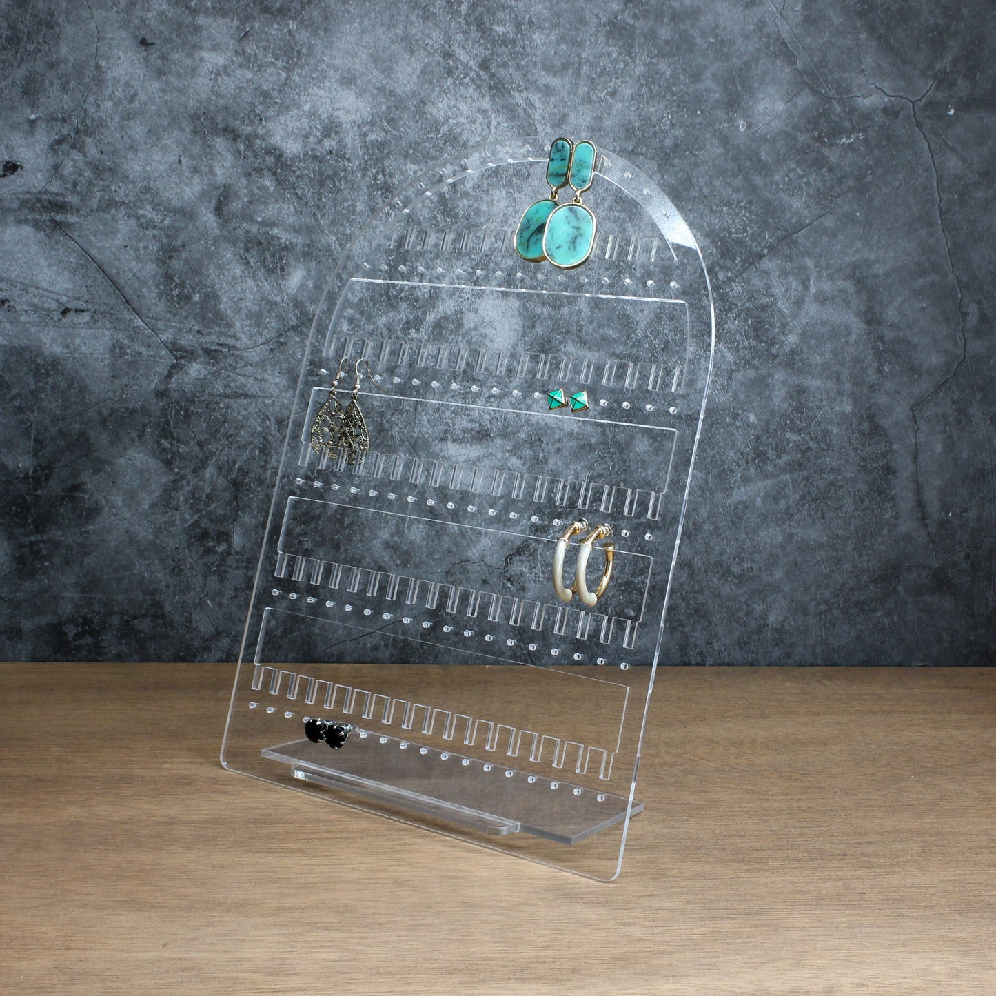 Earring Holder Plate - Clear Arch Stud Earring Stand - Acrylic Jewellery Display