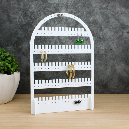 Earring Holder Plate - Arch Stud Earring Stand - Acrylic Jewellery Display | White Home Decor